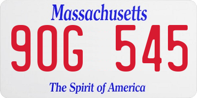 MA license plate 9OG545
