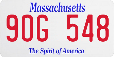 MA license plate 9OG548