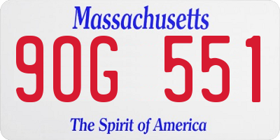 MA license plate 9OG551