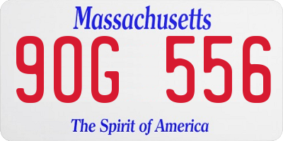 MA license plate 9OG556