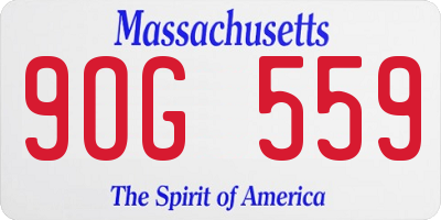 MA license plate 9OG559