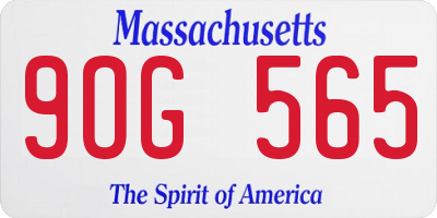 MA license plate 9OG565