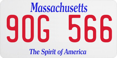 MA license plate 9OG566