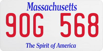 MA license plate 9OG568