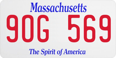 MA license plate 9OG569