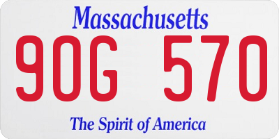 MA license plate 9OG570