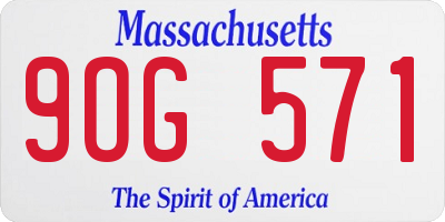 MA license plate 9OG571