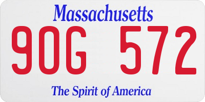 MA license plate 9OG572