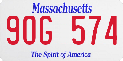 MA license plate 9OG574