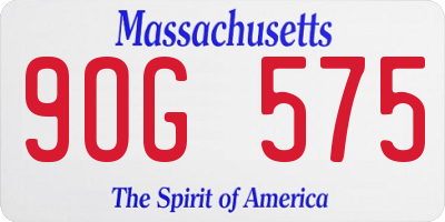 MA license plate 9OG575