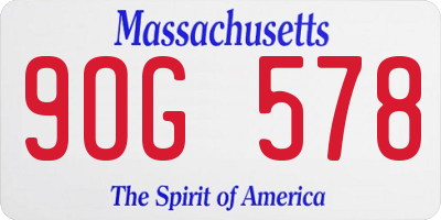 MA license plate 9OG578