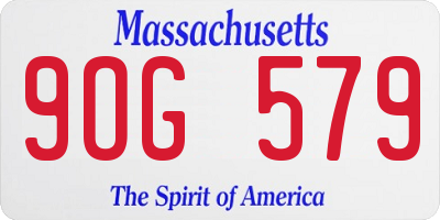 MA license plate 9OG579