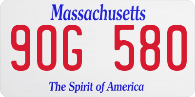 MA license plate 9OG580