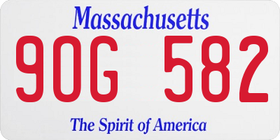 MA license plate 9OG582