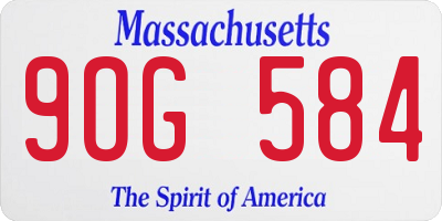 MA license plate 9OG584