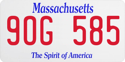 MA license plate 9OG585