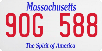 MA license plate 9OG588