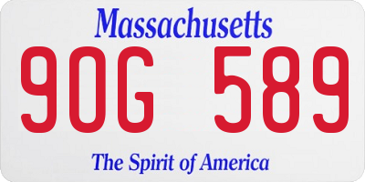 MA license plate 9OG589