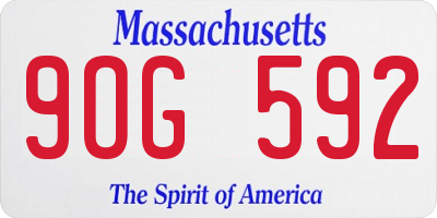 MA license plate 9OG592
