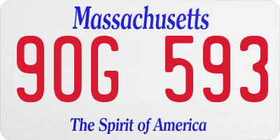 MA license plate 9OG593