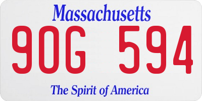 MA license plate 9OG594