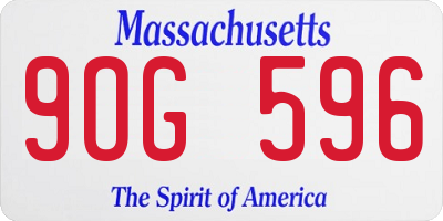 MA license plate 9OG596