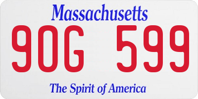MA license plate 9OG599