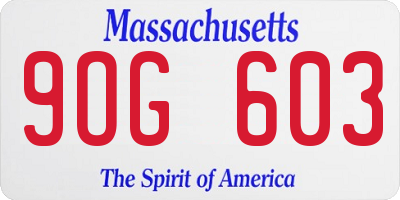 MA license plate 9OG603