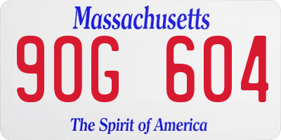 MA license plate 9OG604