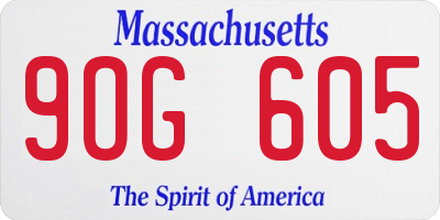 MA license plate 9OG605