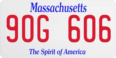 MA license plate 9OG606