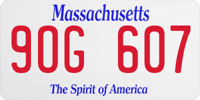 MA license plate 9OG607