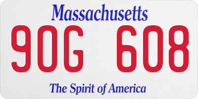 MA license plate 9OG608