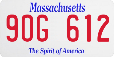 MA license plate 9OG612