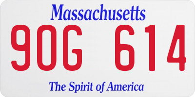 MA license plate 9OG614