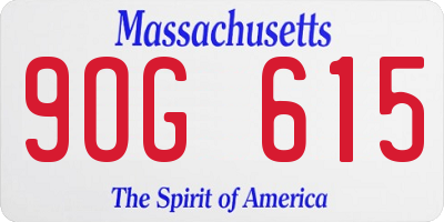 MA license plate 9OG615