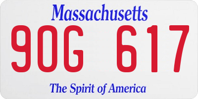 MA license plate 9OG617