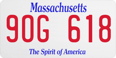 MA license plate 9OG618