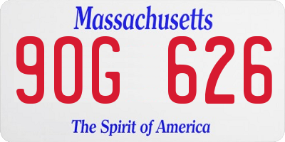 MA license plate 9OG626
