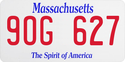 MA license plate 9OG627