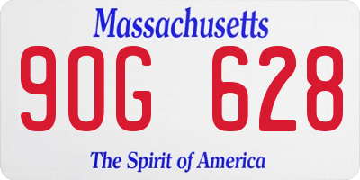 MA license plate 9OG628