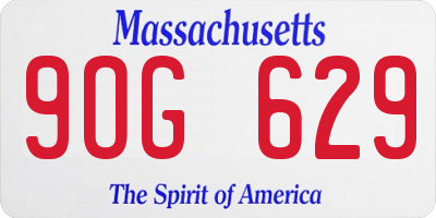 MA license plate 9OG629