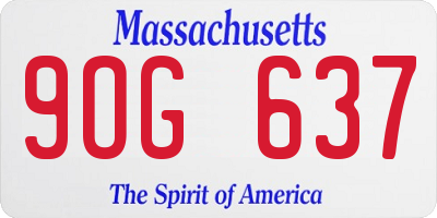 MA license plate 9OG637