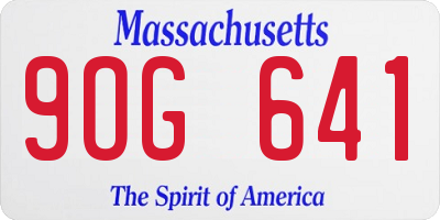 MA license plate 9OG641