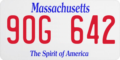 MA license plate 9OG642