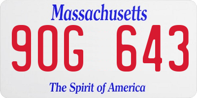 MA license plate 9OG643