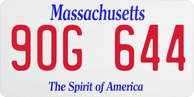 MA license plate 9OG644