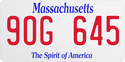 MA license plate 9OG645