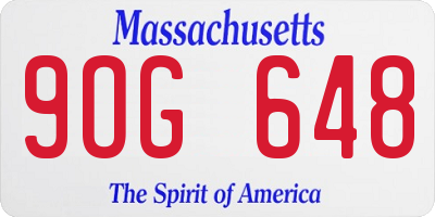 MA license plate 9OG648