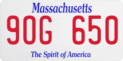 MA license plate 9OG650